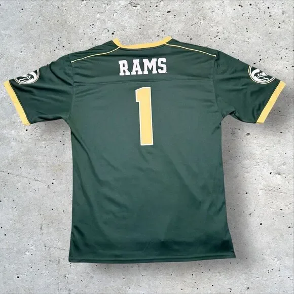 Colorado State Rams #1 Football Jersey Men’s M Green Gold Hanes NCAA - Picture 2 of 10